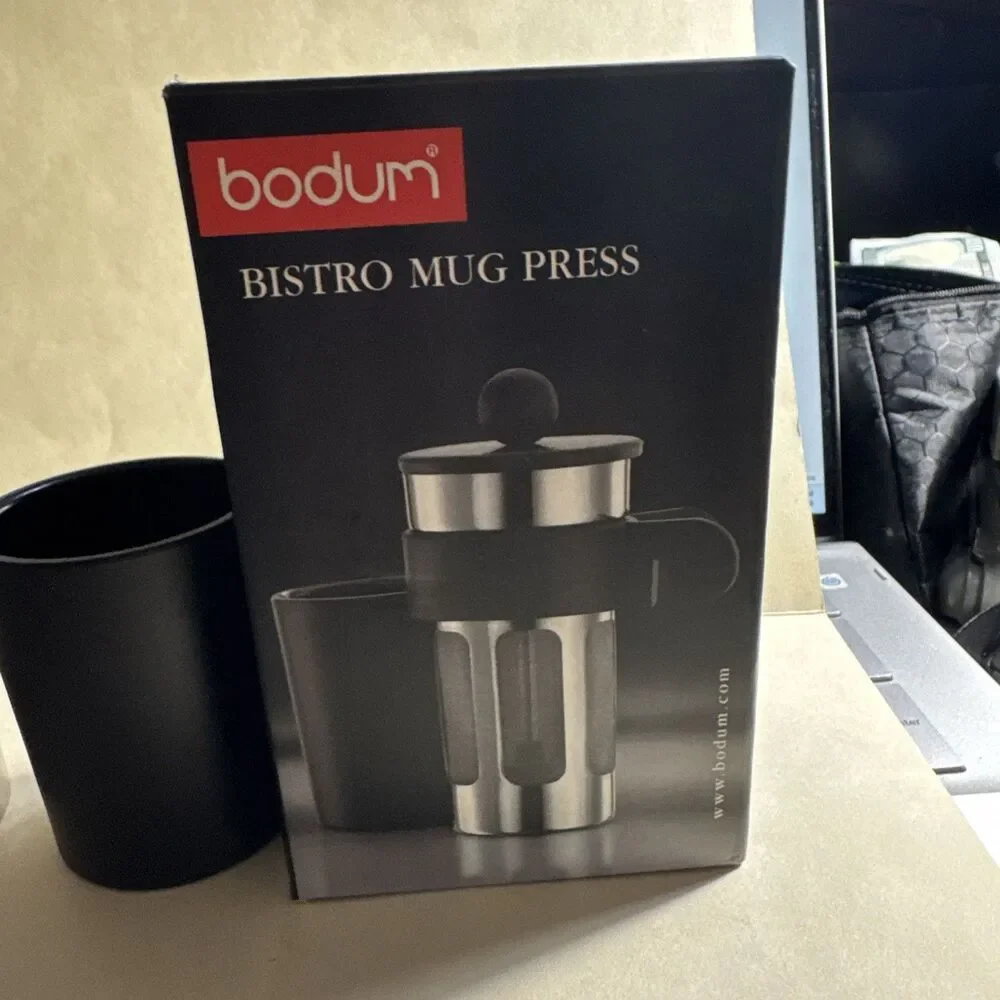 3 Pc Bodum Bistro Mug Press Personal Coffee & Tea Maker Mini Travel